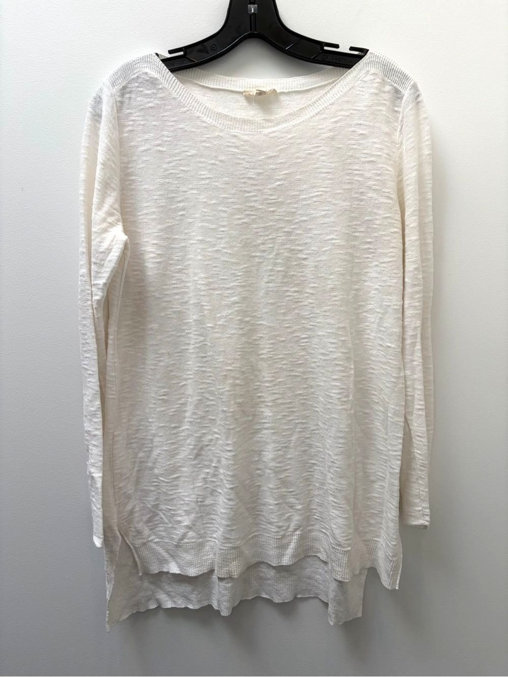 Eileen Fisher Organic Linen Cotton Slub Crew Neck Tunic Size Medium Ivory